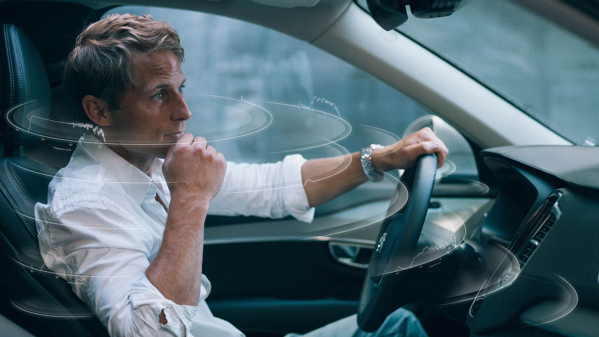 Image of man in car