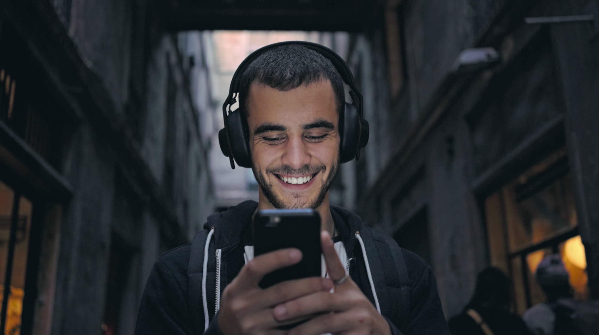 image of young man wearing headphones