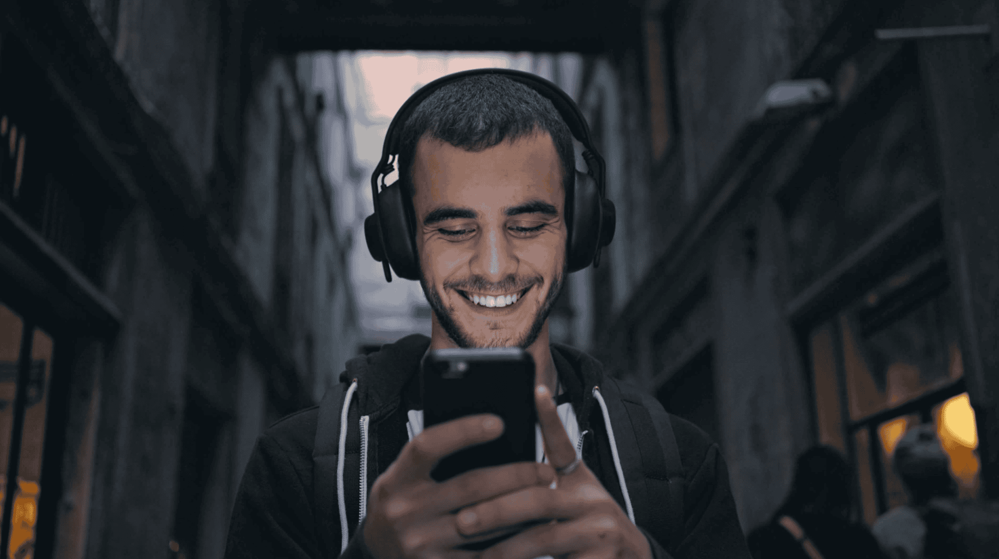 image of young man wearing headphones