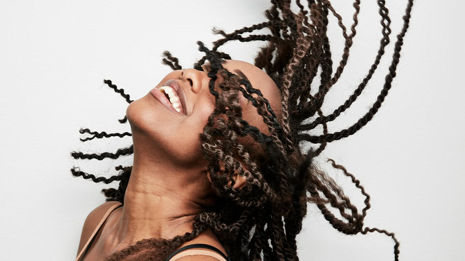 Woman passionately listening to music