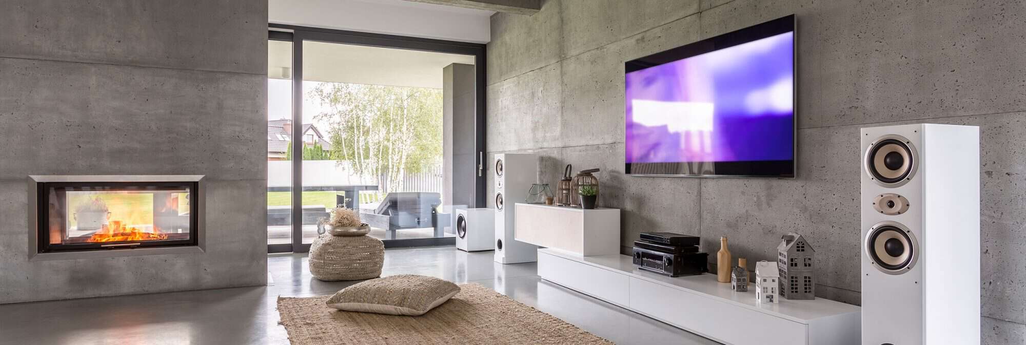 Image of living room with home audio